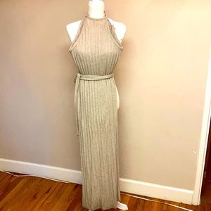 NWT Anthropology Ultra Soft Ribbed Nude Maxi Dress